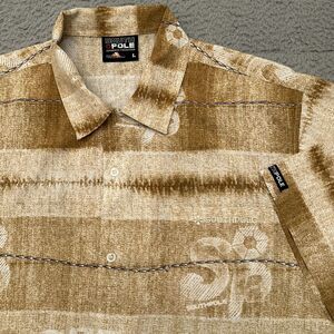 SouthPole Hawaiian Shirt‎ Men's Large All Over Print Brown Hip Hop Streetwear